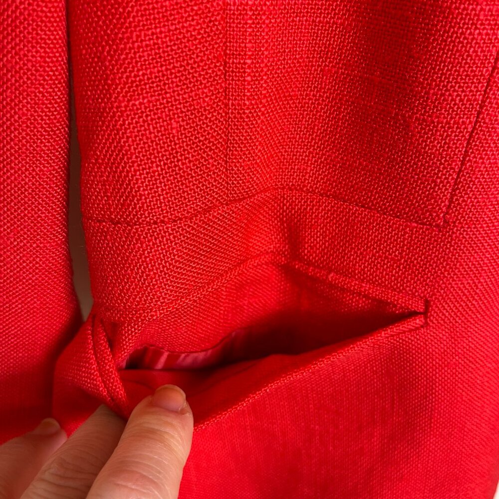 Vintage 1980s Cherry Red Peabody House Short Blazer with Puff Sleeves, Pockets - Picture 11 of 11